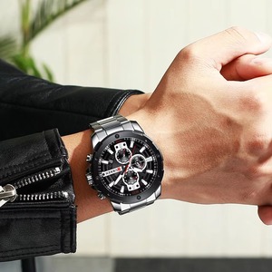 Montre à quartz de luxe pour homme Drioshipping, design classique, étanche, bracelet en acier inoxydable, montre-bracelet lumineuse, boîtier en alliage - Product Image 5