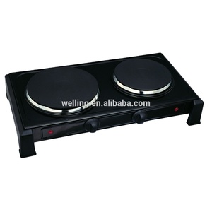 家用固体表面电炉热板双燃烧器电煮盘 - Product Image 1