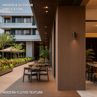 Panel Dinding Beralur WPC Tahan UV dan Tahan Api, Anti Air, Co-Extruded, Dekoratif untuk Interior & Eksterior Hotel