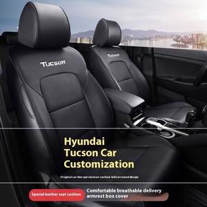 Funda de cojín de asiento de coche compatible con todas las estaciones de cuero transpirable especial para <span class=keywords><strong>Hyundai</strong></span> <span class=keywords><strong>Tucson</strong></span> - Product Image 4