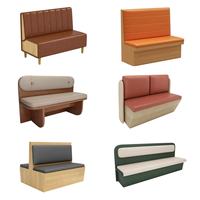 Ensemble de mobilier de restaurant commercial, tables rondes en bois, chaises en cuir, table de café et 4 chaises de salle à manger