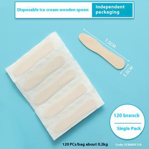 Cuchara de helado de madera desechable de un solo uso, 120 unidades/bolsa, <span class=keywords><strong>para</strong></span> paletas heladas, golosinas congeladas, prueba de leche agria, cubiertos de uso diario - Product Image 6