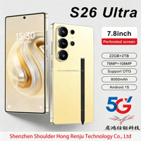 Smartphone 5G Android 16 S26 Ultra 22G+2TB 7,3 pouces avec reconnaissance d'image IA, stylet intégré et appareil photo 108MP, compatible LTE