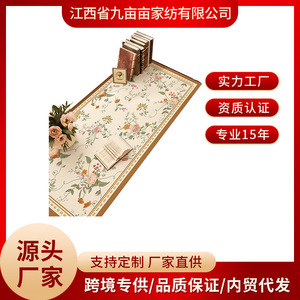 Luxury Floral Leather Desk Mat <b>Rectangle</b> Waterproof Writing Table Pad Customizable Size - Product Image 3