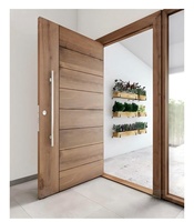 Porte d'entrée pivotante en bois de noyer massif de luxe moderne, porte extérieure surdimensionnée pour villa, manoir, design personnalisé