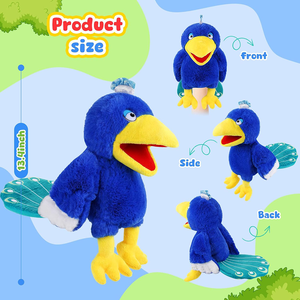 ตุ๊กตาทูแคนสีน้ำเงิน ปากเปิดได้ ขนนุ่มสีเหลือง ของเล่นตุ๊กตาสัตว์นุ่มนิ่ม อุปกรณ์เล่านิทาน ขายส่ง - Product Image 3