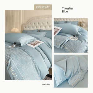 Ensemble de literie quatre pièces de luxe haut de gamme en polyester 200 fils pour l'été 2025, avec <span class=keywords><strong>housse</strong></span> de couette rafraîchissante et <span class=keywords><strong>draps</strong></span> frais pour usage domestique, vente en gros - Product Image 6