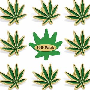 Kualitas tinggi kustom logam gulma daun logam Enamel topi Lapel pin massal - Product Image 1