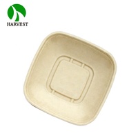 Boîte d'emballage alimentaire rapide biodégradable et compostable en papier synthétique carré jetable Harvest CB32 grand format 32 oz avec couvercles et gobelets