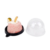 Mini boîte en plastique pour petits gâteaux, dôme, pâtisserie, gâteau de lune, Muffins, emballage Blister, boîte ronde