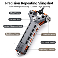 Slingshot gris à chargement automatique CNC avec viseur et chargeur d'ammunitions en métal pour le tir sur cible en extérieur