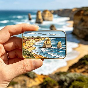 Aimants de réfrigérateur en métal gravés personnalisés, design unique, souvenir touristique, cadeaux promotionnels de voyage sur mesure - Product Image 1
