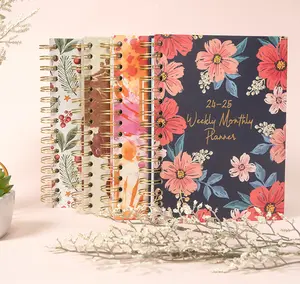 Groothandel 2024 2025 Maandelijkse Planner Wekelijkse Agenda Hardcover Dagboek Dagelijks Doel Wellness Journal Spiraal Notebook