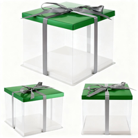 Caja para Pastel Cuadrada de 8x8 Pulgadas, Transparente, con Cierre Seguro, Materiales Reciclados y Ecológicos, Portátil para Almacenamiento de Pasteles