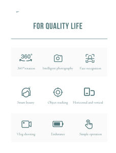 Caméra vidéo robotisée rechargeable <span class=keywords><strong>Souing</strong></span> Genie avec stabilisateur, rotation à <span class=keywords><strong>360</strong></span>°, prise de vue intelligente, suivi automatique du visage et des objets, support de téléphone - Product Image 5