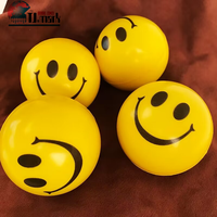 Balle anti-stress en PU avec logo personnalisé, visage amusant jaune, balle anti-stress pour enfants, balle souriante, balle anti-stress
