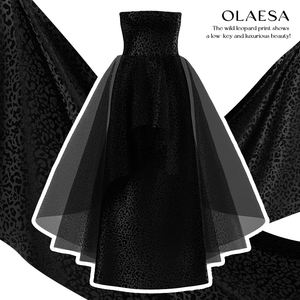 <span class=keywords><strong>Abito</strong></span> da sera di lusso nero abiti di seta da donna eleganti da donna in <span class=keywords><strong>Organza</strong></span> ricamati lunghi Maxi abiti da notte di seta da donna - Product Image 2