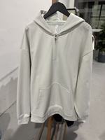 Ensemble sweat à capuche unisexe streetwear en molleton brossé à fermeture éclair quart de tour, édition rétro large, et pantalon assorti
