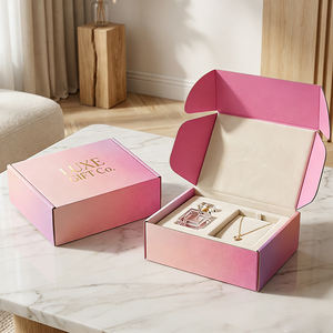 Boîte Postale Ondulée Rose Violette à Logo Personnalisé pour Cosmétiques, Emballage de Luxe en Papier, Boîte Cadeau d'Expédition - Product Image 4