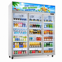 Jinfugui Porte en verre commerciale Double température Affichage des boissons Refroidisseur 450L vertical Boisson Réfrigérateur