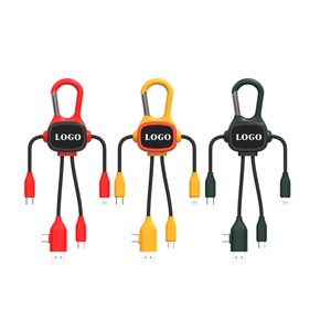 Promotional Custom Logo USB Keychain Data Cable Line Charger Colorful Creative Hanging Decoration Data Cable