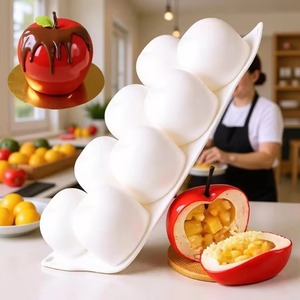 Molde de silicona para pasteles con forma de manzana, apto para alimentos, libre de BPA, LFGB, ecológico, antiadherente, para mousse, chocolate, cubitos de hielo y gelatina. - Product Image 1