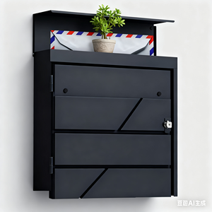 Cassetta Postale da Esterno in Acciaio Inox Impermeabile Stile Villa Europea, Porta Giornali Creativo per Prodotti Sportivi e di Intrattenimento, Nero - Product Image 4