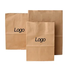 Kraft Brown Paper 120gr Tote Shopping Recyclable Brown Kraft Paper Spout Bag Custom