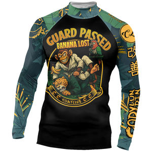 Custom Men's Plus Size UPF 50+ Long Sleeve Rash Guard Shirt Compression Surfing <strong>Swimwear</strong> for MMA BJJ Jiu Jitsu Gym Top - Product Image 3