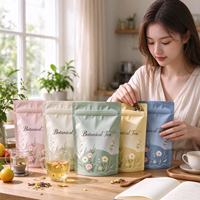 Sachet Doypack Barrière Hermétique Qualité Alimentaire Personnalisé Imprimé pour Thé en Fleurs, Emballage Ziplock Anti-Humidité OEM ODM pour Vente au Détail