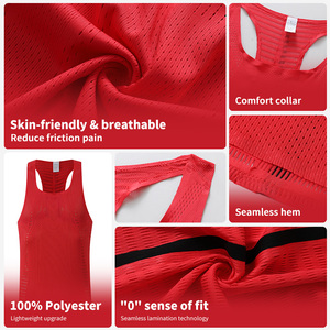 เสื้อกล้ามวิ่ง<span class=keywords><strong>มาราธอน</strong></span>ผู้ชาย น้ำหนักเบา โพลีเอสเตอร์ 100% เสื้อกล้ามแห้งเร็ว เสื้อกีฬาฟิตเนส - Product Image 4
