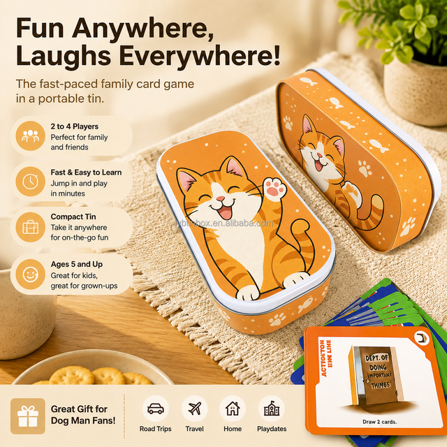 JYB Factory Pocket Sized Rectangular Metal Card Case Sturdy Travel Friendly Card Storage Tin Portable Game Cards Packaging
