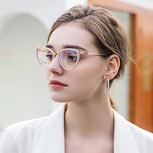 Gafas ópticas TR90 unisex, lentes transparentes de patrón sólido con luz azul para filtrado de la vida diaria y el trabajo, monturas clásicas de estilo ojo de gato - Product Image 2