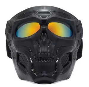 Masque intégral de moto avec verres PC anti-UV et protection contre le vent pour le cyclisme, les sports de plein air, le ski, la pêche, la plage et les fêtes décontractées - Product Image 1