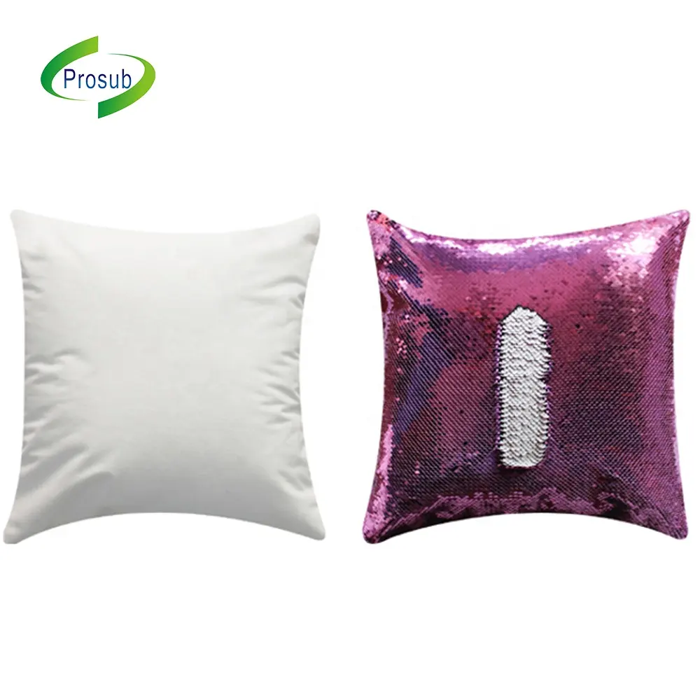Prosub Sublimation Blanks Pillows Cover 40*40CM Magic Reversible Sequin Custom Print Throw Cushion Cover Sublimation Pillow Case