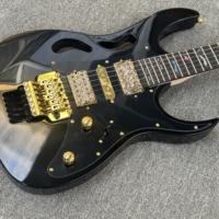 Ibn Brand Electric Guitar 7V Black with Gold Hardware HSH Pickup Glossy Finish Maple Sides Foam Case Free Shipping