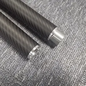 Carbon Fiber Tubing Stainless Threaded Connectors Aluminum 25mm To 25mm Carbon Fiber Tube Connector