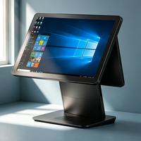 Terminal POS Táctil de Aleación de Aluminio Negro de 15.6 Pulgadas, Ultra Delgado, Pantalla Capacitiva de 10 Puntos, Suministro Directo de Fábrica, OEM ODM Personalizado