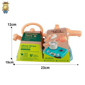 Ensemble de jeu 3 pièces écologique pour enfants en paille de blé : autocuiseur, bouilloire et réchaud à gaz - Product Image 6