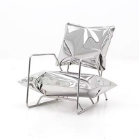 Fauteuil en acier inoxydable en forme de mante religieuse, mobilier contemporain pour salon, avec siège et dossier en forme de ballons