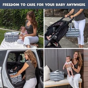 Panier à couches mignon avec compartiments ajustables, échantillon gratuit, organiseur de couches, sac à couches portable pour bébé - Product Image 4