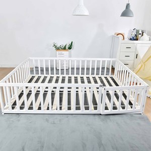 Cama Infantil de Madera Montessori para Dormitorio, Estructura de Madera, Cama Infantil para Niños, No Tóxica, Multifuncional - Product Image 1