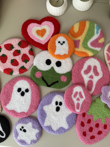 <span class=keywords><strong>Decorazioni</strong></span> <span class=keywords><strong>di</strong></span> <span class=keywords><strong>Halloween</strong></span> fatto a mano fantasma modello <span class=keywords><strong>di</strong></span> zucca artigianato tappeto da tavolo Punch ago sottobicchiere - Product Image 4