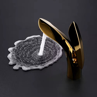 FEIDU Robinet de salle de bain monotrou de luxe moderne or brossé mitigeur mitigeur lavabo robinet en céramique noyau en laiton