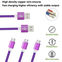 Kabel pengisi daya USB mikro Tipe C, kabel Data USB mikro kepang