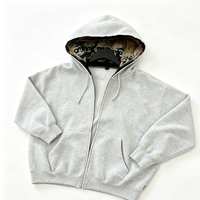 Sweat à capuche zippé intégral en polaire épaisse pour homme, anti-boulochage, en coton/fibre de bambou, personnalisable OEM