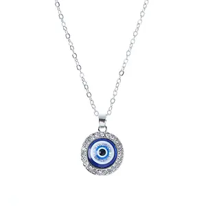 Collar con colgante de ojo de diablo para mujer, Gargantilla con colgante de ojo turco, cadena de suéter de comercio exterior, joyería nueva