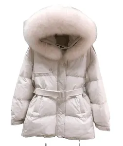 2022 RYH596 Winter Neueste Big Real Waschbär Pelz kragen Lady Duck Down Filling Hooded Stylish Jacke