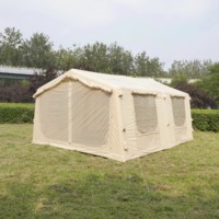 13.68 ㎡   Grande tente de camping gonflable en coton, 5000 mm, imperméable, double porte, type AB, tente pneumatique pour le glamping en plein air, événements familiaux