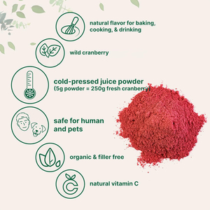 Poudre de jus de canneberge conçue sur mesure améliore le nettoyage des voies urinaires et la santé de la prostate Poudre pressée à froid de canneberge sauvage - Product Image 4